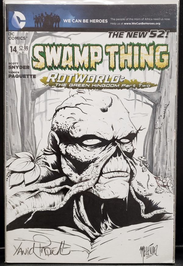 Pen, ink and markers sketch of Swamp Thing